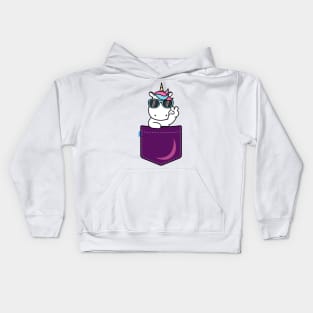 Pocket Unicorn | Cute illustration Kids Hoodie